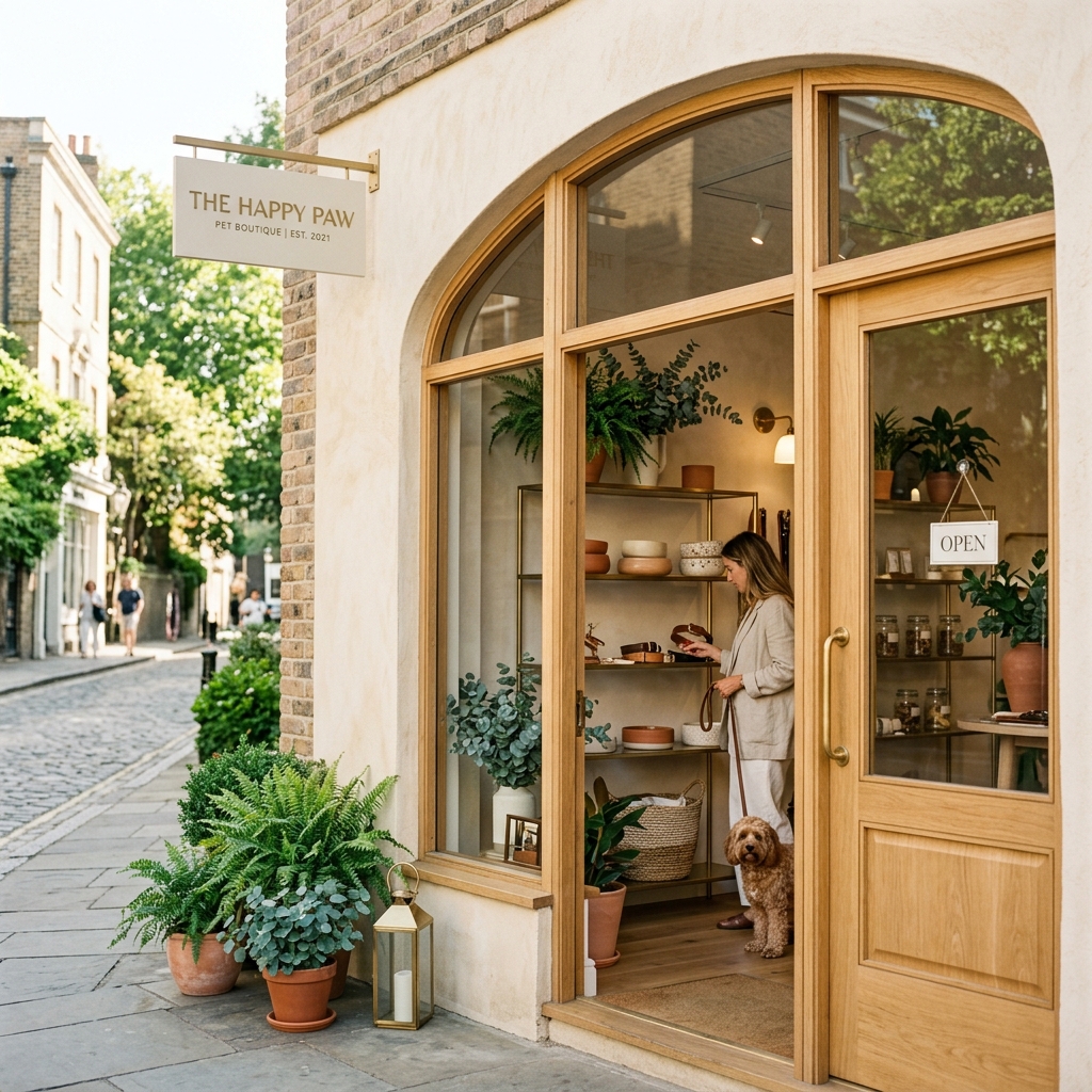 The Happy Paw boutique storefront